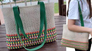 The PERFECT Crochet Shoulder Bag  Macrame Yarn Project Youll LOVE ️