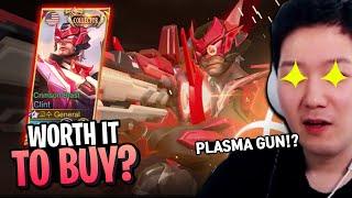 How much is New Clint skin? Review and gameplay Crimson Blaster  Mobile Legends