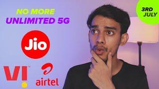 No More Unlimited 5G - Jio Airtel & Vi Increase Price All Plans