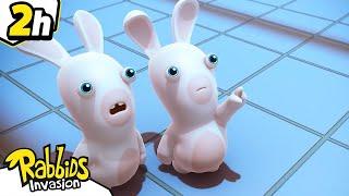 Big Compilation 2H The Rabbids are stuck   RABBIDS INVASION  New episodes  Cartoon for kids