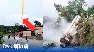 Chinese rocket falls out of sky while villagers run for cover