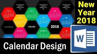 How to Design New Year Calendar 2018 in MS Word - Microsoft Word Tutorial