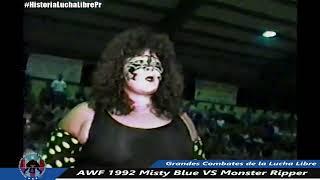 Misty Blue Simmes vs Monster Ripper AWF Puerto Rico 1992 ***Misty meets her match***