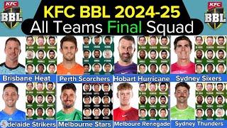 KFC Big Bash League 2024-25  All Teams Full Squad  BBL 2024-25 All Teams Squad  BBL