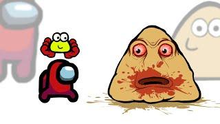 Mini Crewmate Kills Creepy POU Characters  Among Us