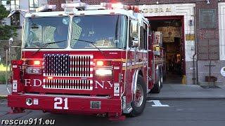 FDNY - Hells Kitchen responding - *new* Tower Ladder 21 & Engine 34