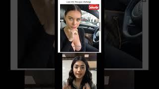 look into the eye challenge rashmika mandanna reacts funny meme  #shorts #viral