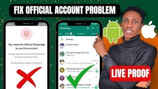 You Need The Official WhatsApp to Use This Account Solution  Solve GBFMYO WhatsApp not opening