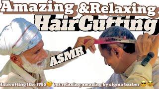 Asmr fast Hair Cutting and Shaving cream Relaxing with barber is old public part140