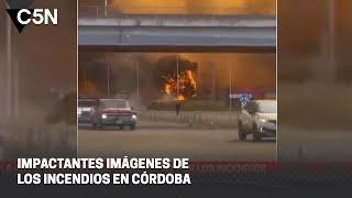 Así ESCAPABAN los AUTOS de los INCENDIOS en CÓRDOBA