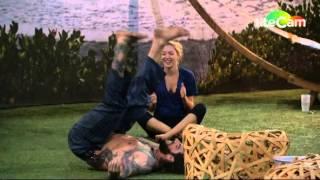 Austin teaches Liz how to wrestle 728 BB17