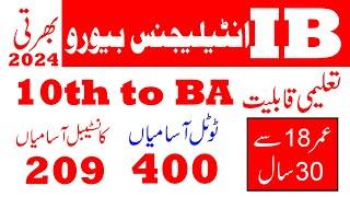 Ib jobs 2024  intelligence buaro ib jobs Advirtisment 2024Ali Raza Official