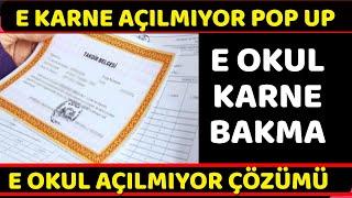 E Karne Hata Veriyor E Okul Karne Pop Up Çözümü E Okul Çöktü Nasıl Giriş Yapılır? E Okul Giriş