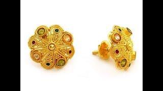 22k24k Gold Ear Studs With Weight and priceTops Design