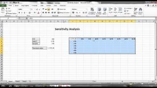 Sensitivity Analysis in Excel