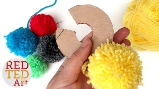 How to make a Pom Pom maker Tutorial Craft Basics - Yarn Pom Pom