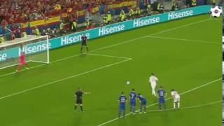 Sergio ramos miss penalty vs Subasic  Spain vs Croatia  2162016 Euro 2016