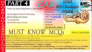 MCQs  Ear  ENT  Visual Explanation Mnemonics  AIIMS PGI JIPMER  DIP Medical Video  Part 3