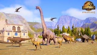 ALL DINOSAURS ESCAPE FROM LOCKWOOD MANOR  JURASSIC WORLD EVOLUTION 2