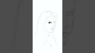 Рисование портрета девушки в два этапа #рисование #ipad #procreate