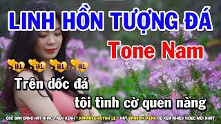 Karaoke Linh Hồn Tượng Đá - Tone Nam Nhạc Sống  Huỳnh Lê