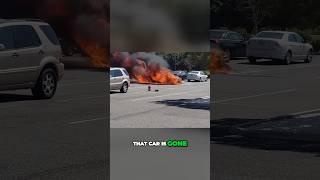 Car fire  at the airport parking lot