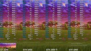 Fortnite Test GT 1030 vs. GTX 1050 vs. GTX 1050 Ti vs. GTX 1060 - 1080p high - 5.40 patch