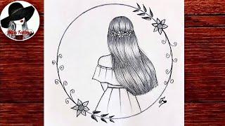 Как Нарисовать Девушку С Длинными Волосами  Рисунок Карандашом  Девушка Со Спины