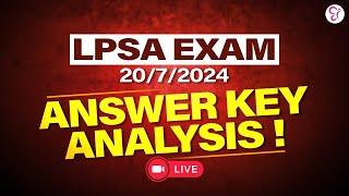 LPSA EXAM ANSWER KEY ANALYSIS  LIVE  LPSA EXAM 2024