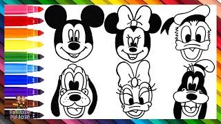 Dibuja y Colorea A Mickey Mouse Y Sus Amigos ️ Dibujos Para Niños