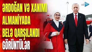 Ərdoğan və xanımı Türkiyə millisini izləmək üçün Almaniyada Berlində onu belə qarşıladılar