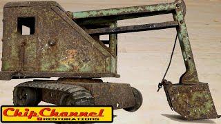 1930s Marx Lumar Automatic Scoop Powered Steam Shovel Toy Crane Restoration 4K