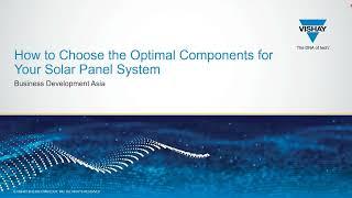 Webinar How to choose the optimal components for your solar panel system