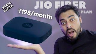 Sabse Sasta Unlimited Fiber Internet in India @198 rs month  Jio Fiber Backup plan.