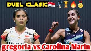 gregoria mariska tunjung vs Carolina Marin  10-21  21-15  21-10 #badminton