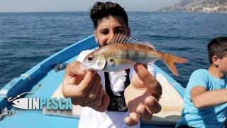 BOLENTINO estivo ai PAGELLI bastardi dalla barca pescando sulla costa di Maiori