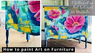 How to paint Canvas Art on Furniture