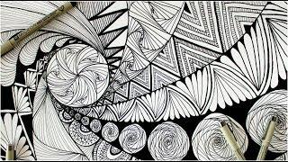 Zentangle art  Doodle patterns  Zen-doodle  Easy beginners Zentangle art - Zentangle patterns