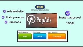 How to Set up Pop-Ads on your Blog  PopAds Review with Payment Proof  ADD Site 