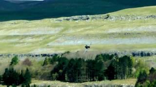 100 Squadron Hawk flying low level down Wharfedale in Yorkshire Dales video-2