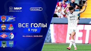 Все голы 18.08.2024  5 тур Мир РПЛ 202425