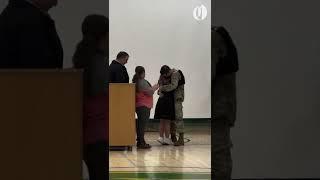 Washington 8th grader gets Veterans Day surprise during Woodland Middle School assembly