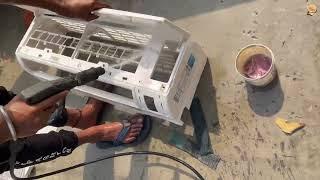 Voltas ac jet pump service  How to air conditioning cleaning at home  split ac service presure 