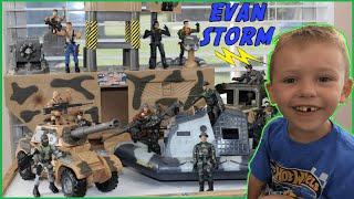 Toy Army Action Figures Surprise Box With Toy Tanks Trucks & Boat