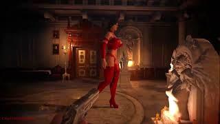 Resident Evil 8 Village - Lady Dimitrescu Special Red Outfit Mod Gameplay HD