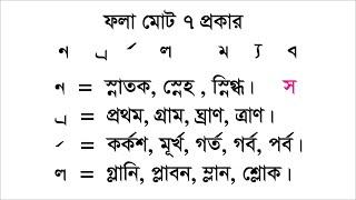 ফলা ন ফলা ফলার উচ্চারণ ফলার ব্যবহার fola bangla. বাংলা ফলা শেখার সহজ নিয়ম  Bangla Fola