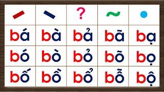Tập đánh vần  Tổng hợp chuỗi đánh vần tiếng việt lớp 1 với chữ b các dẫu thanh - Hành trang cho Bé