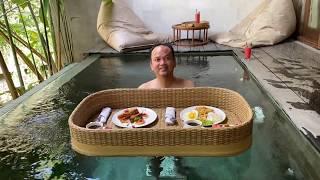 This is our Bali - Floating Breakfast Private Pool at Kalapa Resort