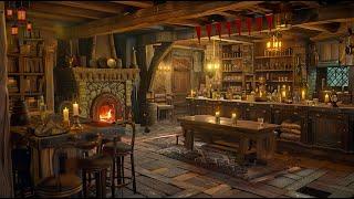Medieval tavern music  Medieval fireplace space for sleep Relaxation Study 