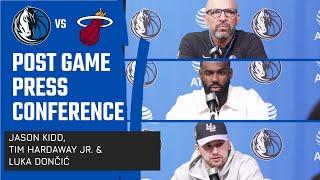 Jason Kidd Tim Hardaway Jr. & Luka Dončić  Mavericks @ Heat Post Game Press Conference